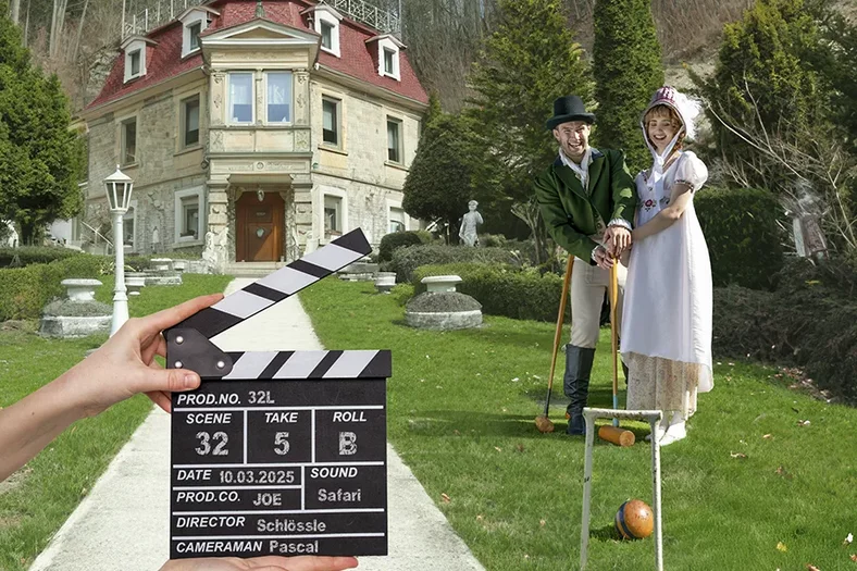 Film- und Fotoproduktion im Schlossgarten des Schlössle Seeburg